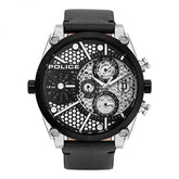 Police Black Leather Bracelet Watch